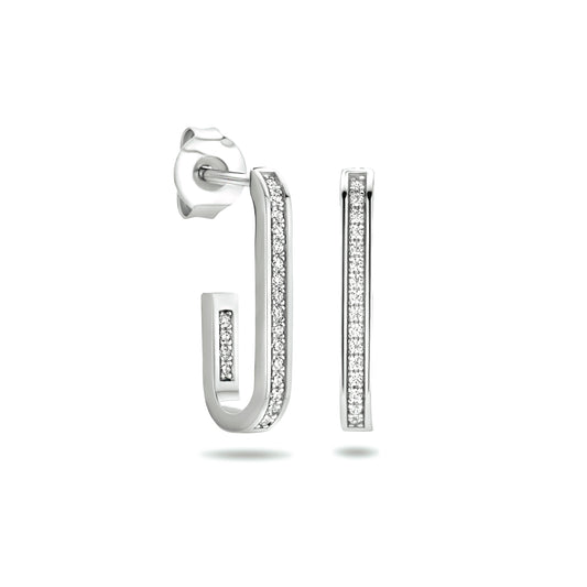 vDam Stekeroorringen Zirkonia Zilver Gerhodineerd 1334035