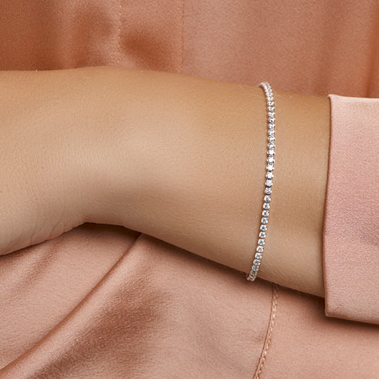 vDam Tennisarmband Zirkonia 2,5 Mm 17cm Cm Zilver Gerhodineerd 1332642 17cm