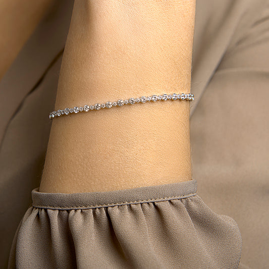 vDam Tennisarmband Zirkonia 3,0 Mm 18cm Cm Zilver Gerhodineerd 1332622 18cm