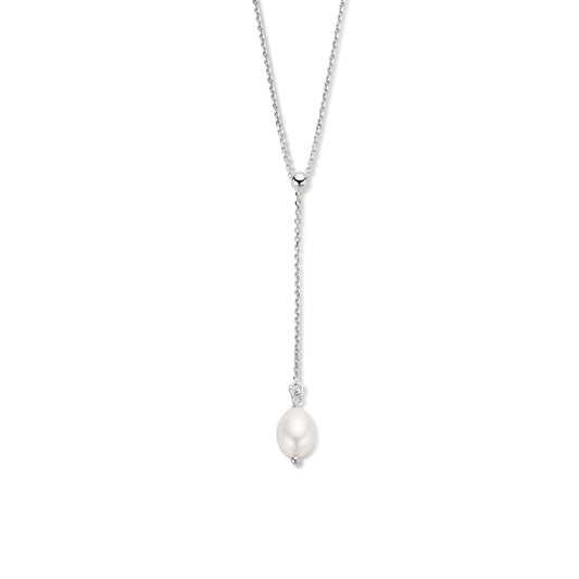 vDam Y-collier Parel 45 + 5 Cm Zilver Gerhodineerd 1336160