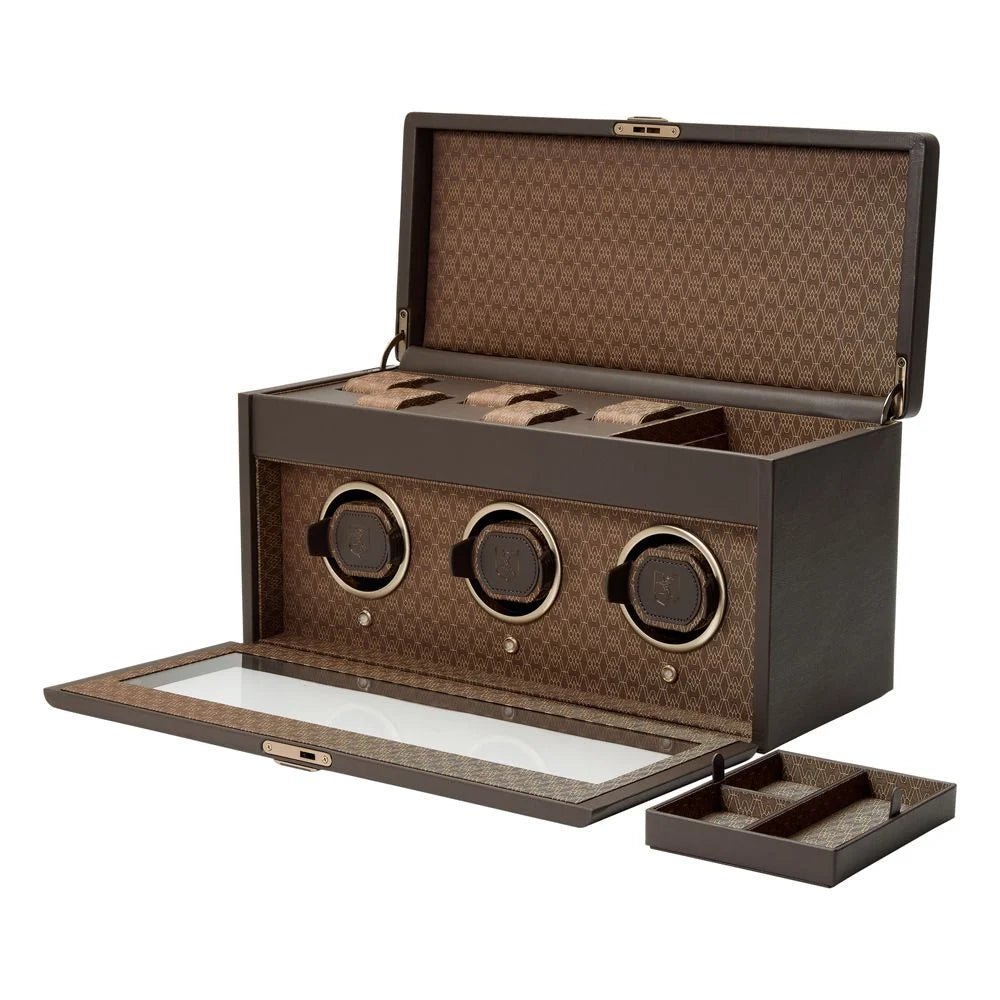 WOLF Earth Driedubbele Horloge Opwinder met Opslag 190506 - Juwelier van Dam