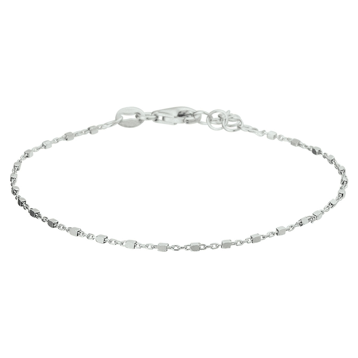Zilveren Armband Blokjes 1,1 mm 17 + 2 cm 1327310
