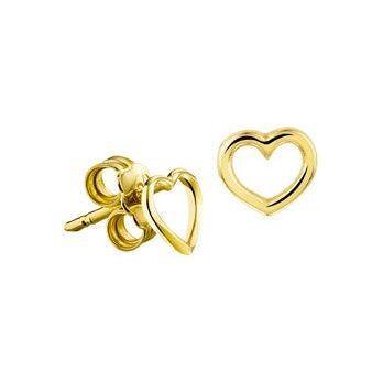 14krt gouden oorknoppen open hart *