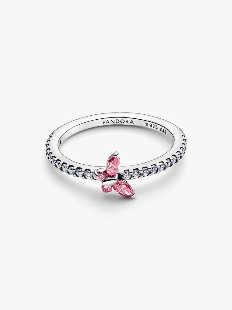 Pandora Ring met Roze Zirkonia Vlinder 194269C02-52