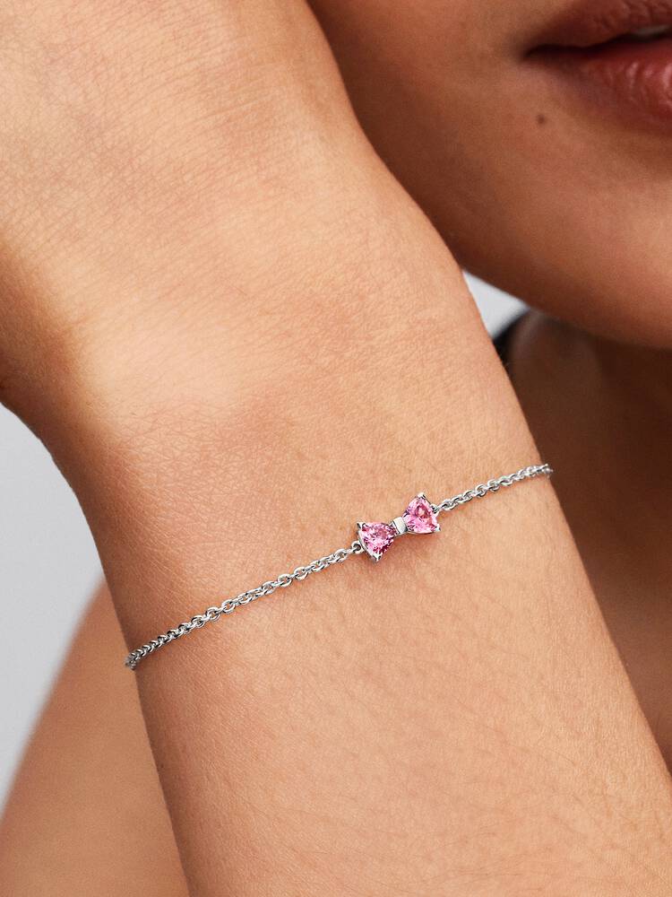 Pandora Armband met Roze Zirkonia Strik 594234C01-18