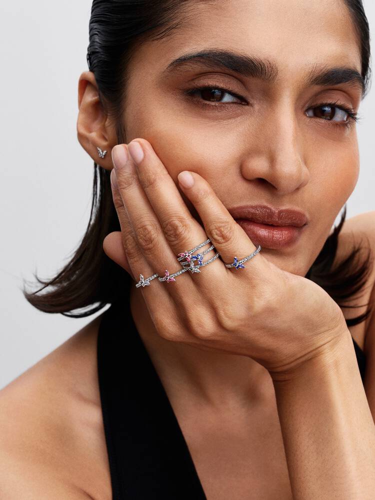 Pandora Ring met Roze Zirkonia Vlinder 194269C02-52