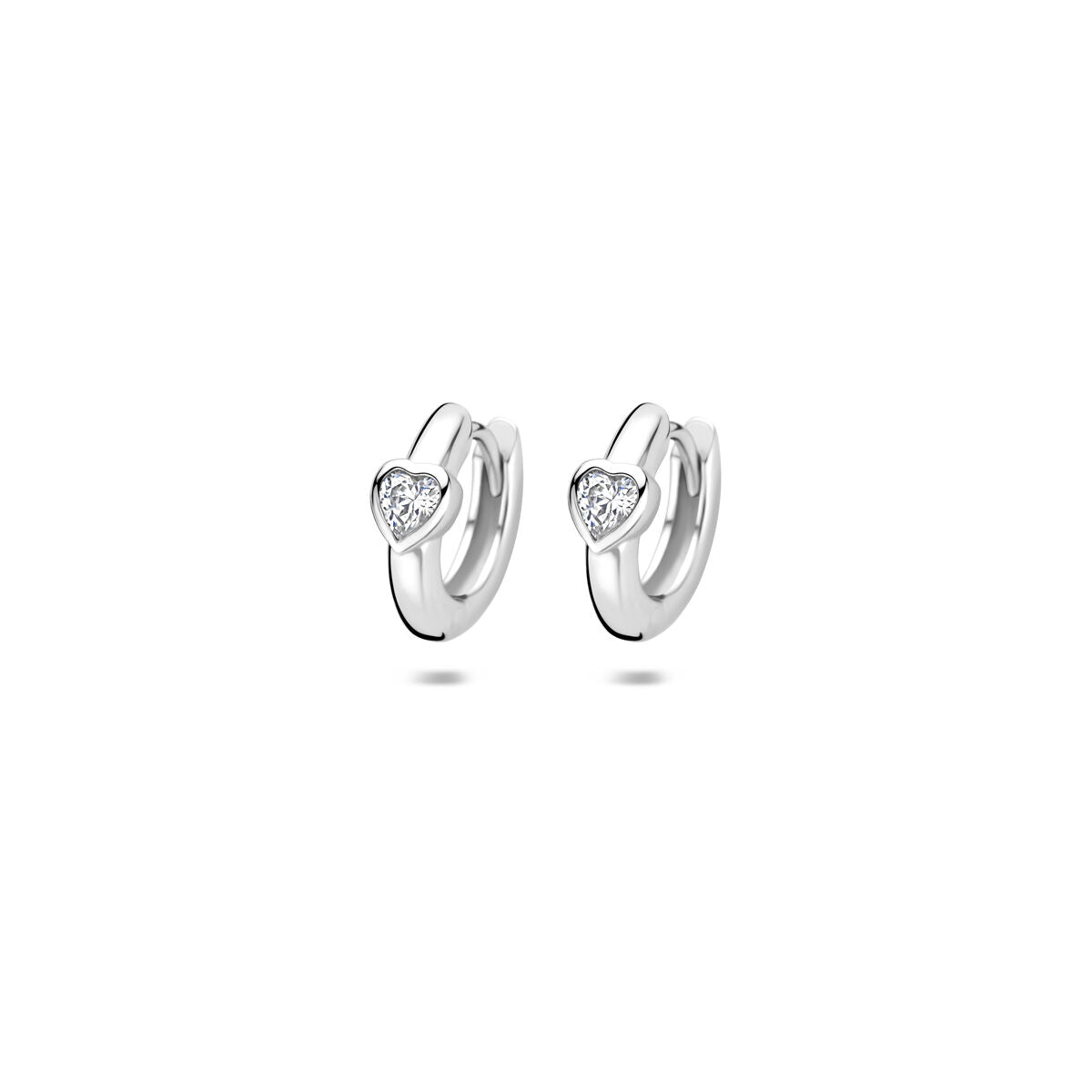Zilveren Klapoorringen Hart Zirkonia 10 mm 1321828
