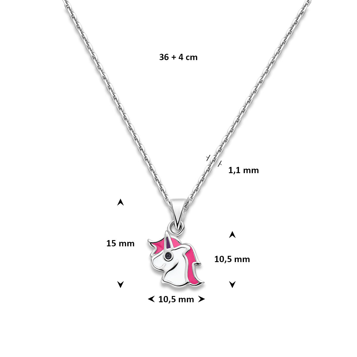 Zilveren Collier Eenhoorn 1,1 mm 36 + 4 cm 1329132