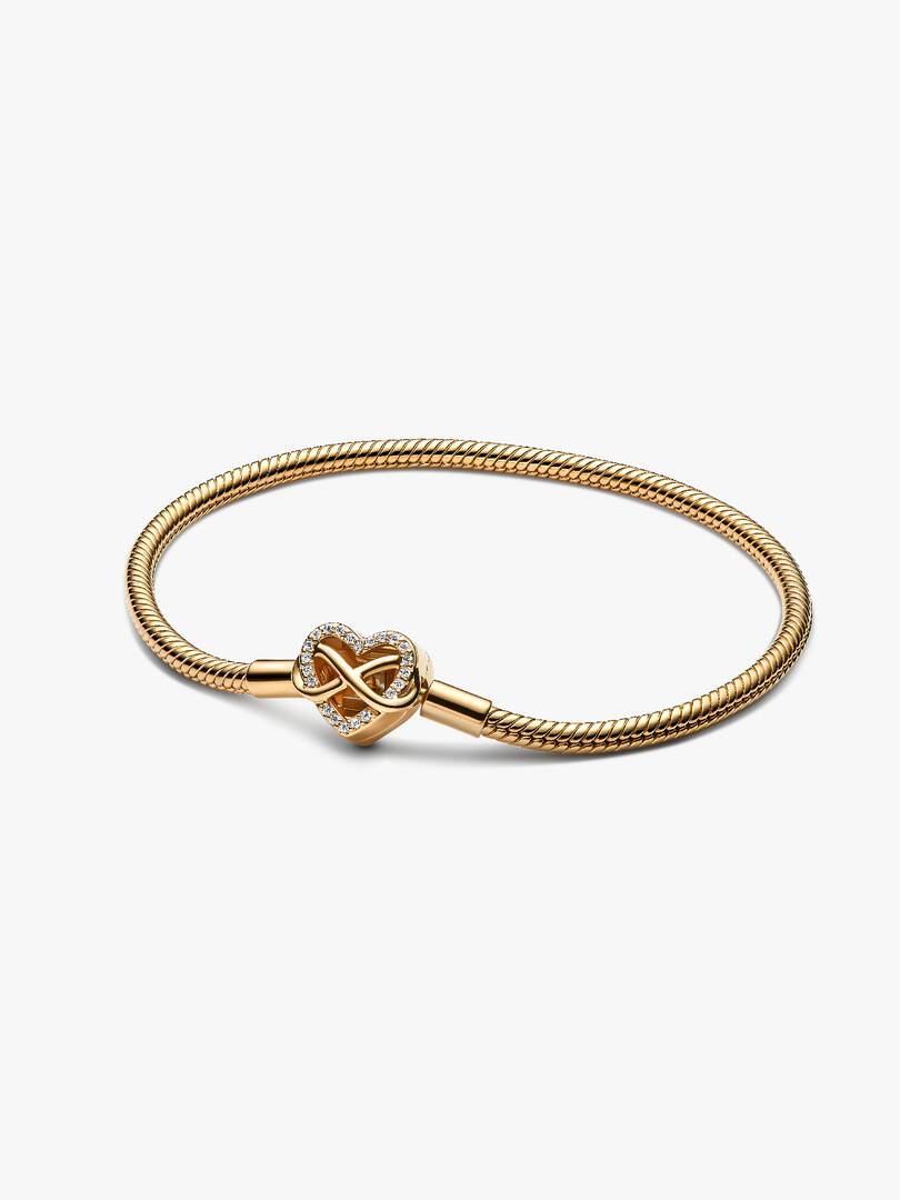 Pandora Sparkling Infinity Heart Clasp-slangenschakelarmband 563758C01-19