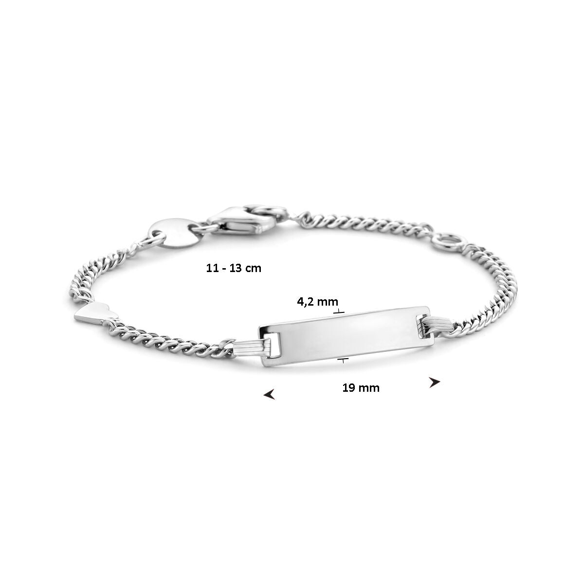 Zilveren Graveerarmband Gourmet Plaat 4,2 mm 11 - 13 cm 1327373