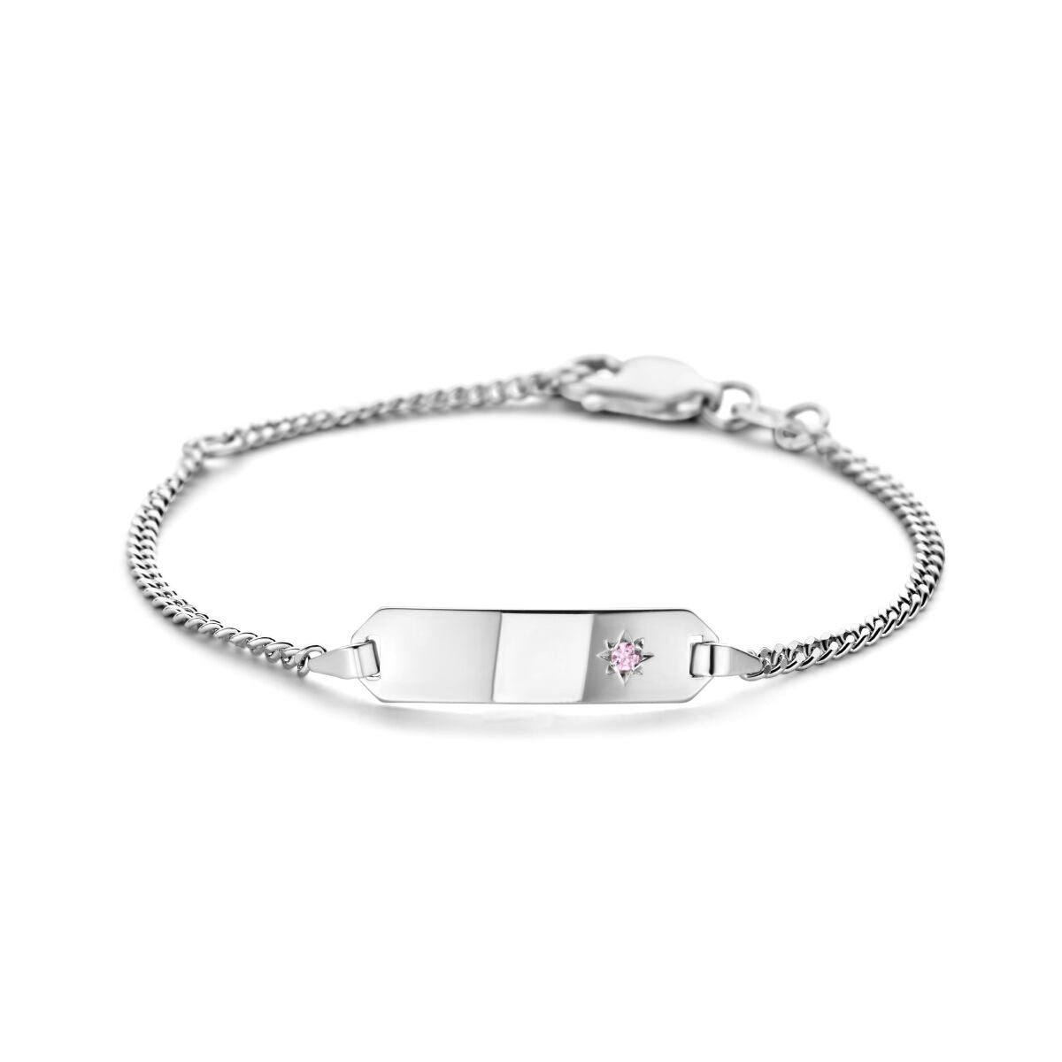 Zilveren Graveerarmband Zirkonia Plaat 5,0 mm 11 - 13 cm 1327377