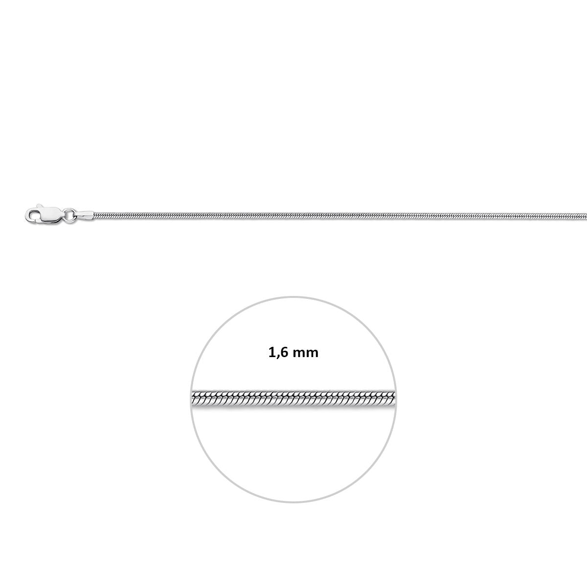 Zilveren Slang Rond 1,6 mm 1327283