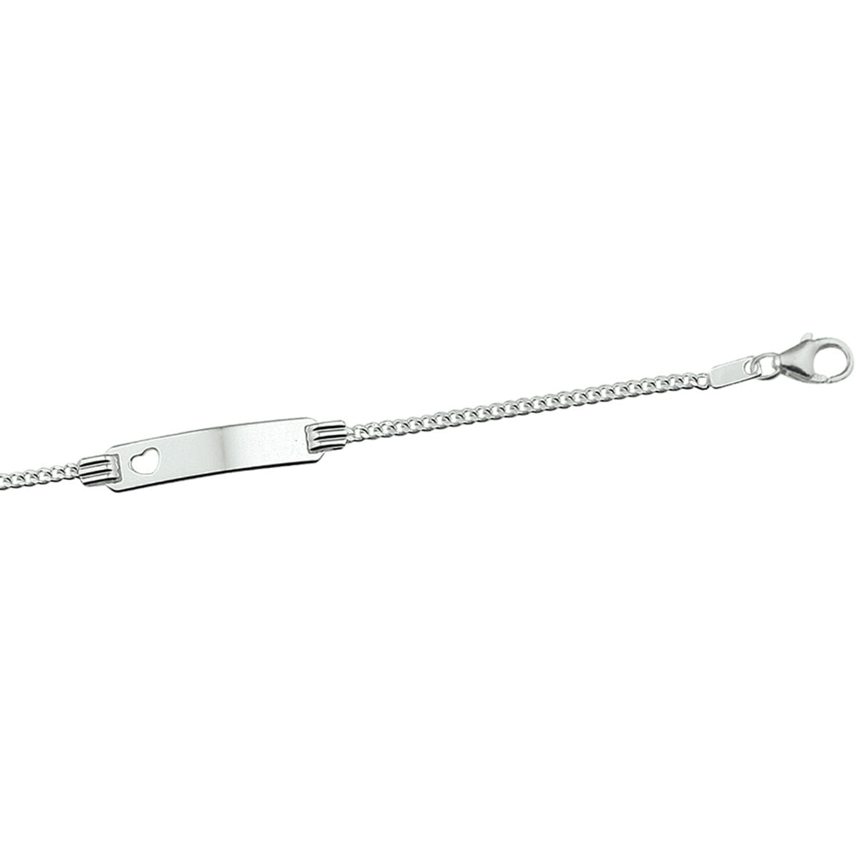 Zilveren Graveerarmband Hart Gourmet Plaat 4,8mm 13 - 15 cm 1327369