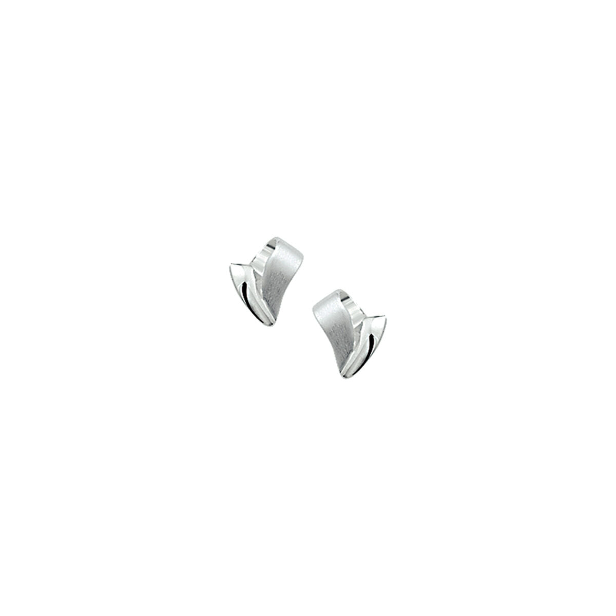 Zilveren Oorknoppen Poli/Mat 9x7mm 1323116