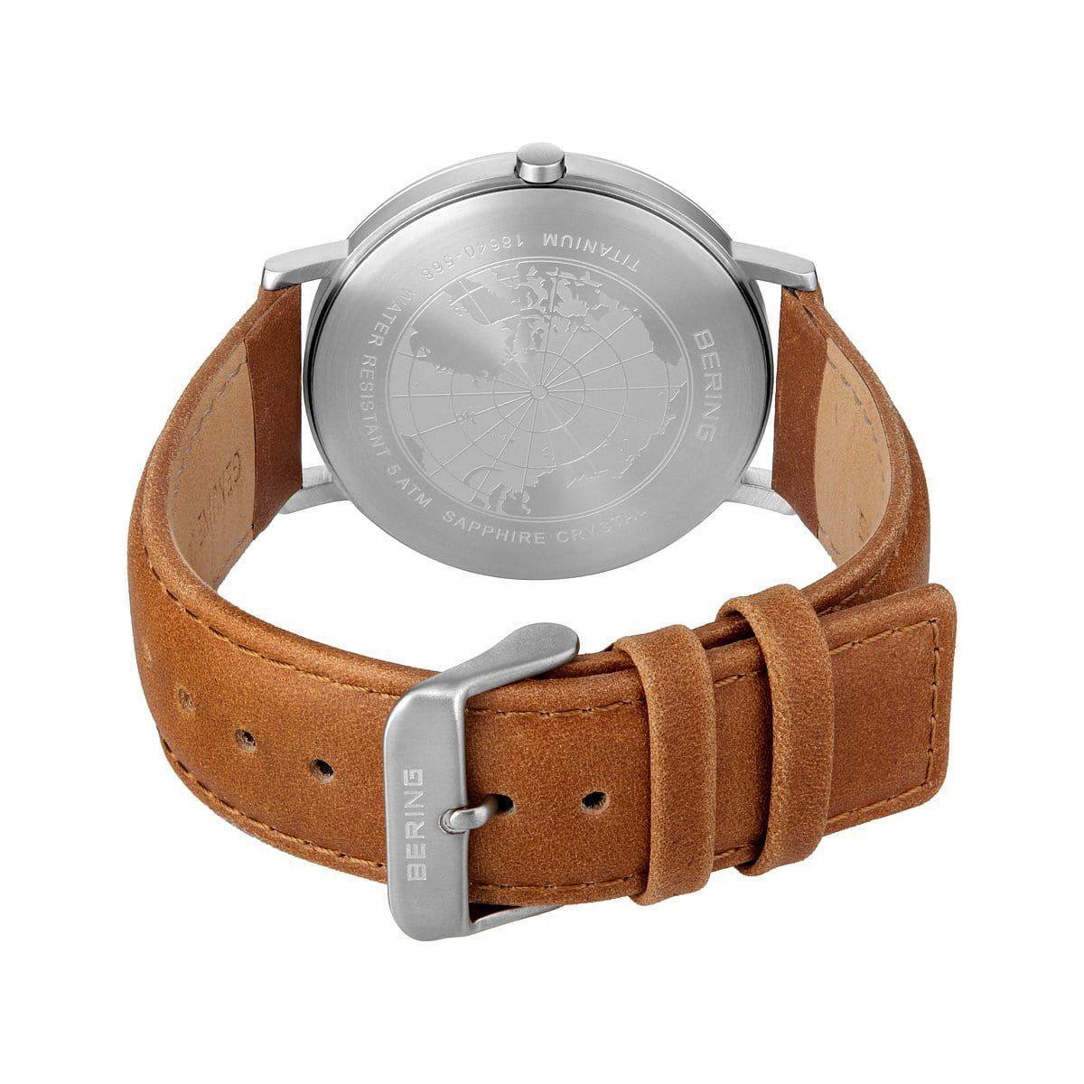Bering Herenhorloge Leren Band 18640 - 568