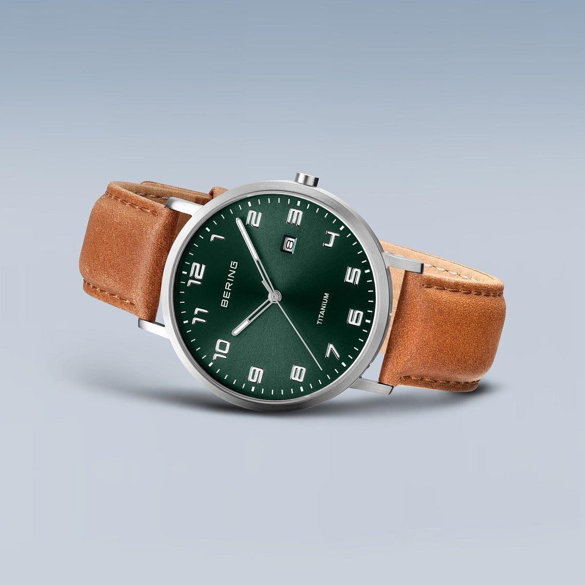 Bering Herenhorloge Leren Band 18640 - 568