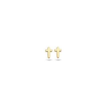 Blush oorknoppen goud kruis 7252YGO