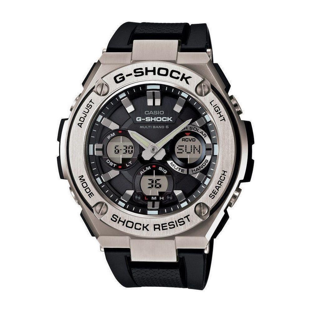 美品 CASIO G-SHOCK GST-W110D-1AJF G-STEEL G-SHOCK 電波ソーラー メンズ 腕時計 アナログ デジタル