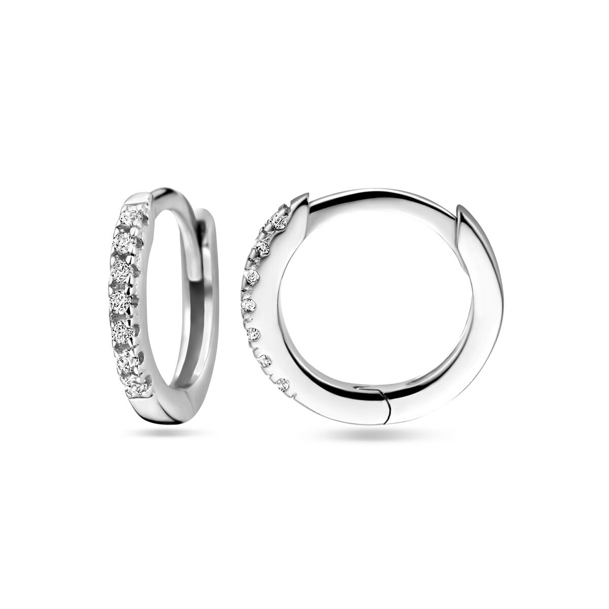 Zilveren Klapoorringen Zirkonia 10 mm 1340414
