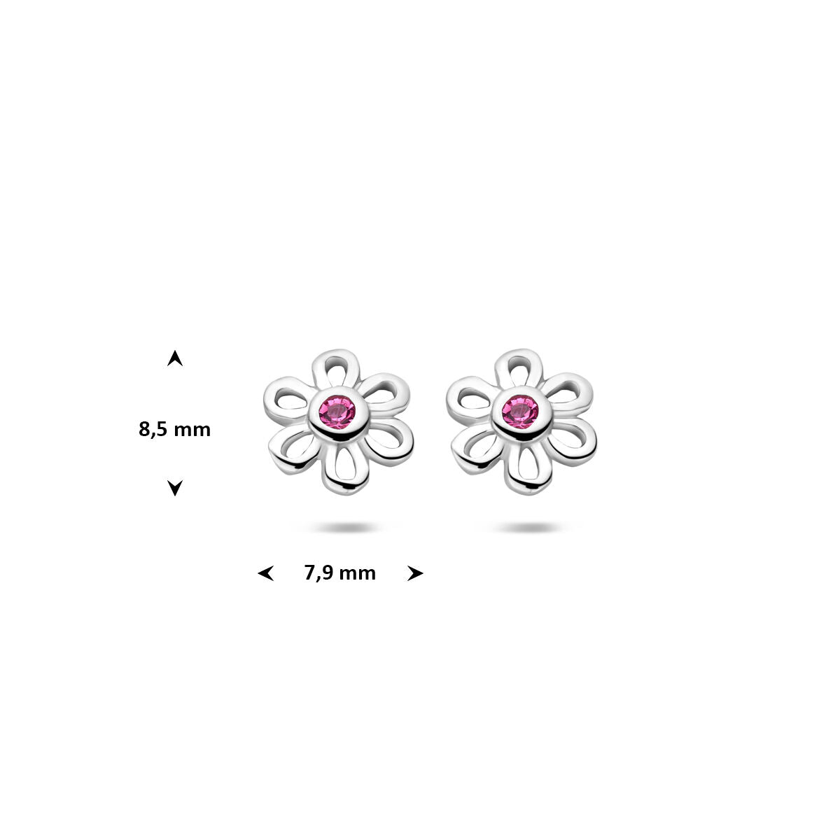 Zilveren Oorknoppen Bloem Zirkonia 8,5 mm 1321814