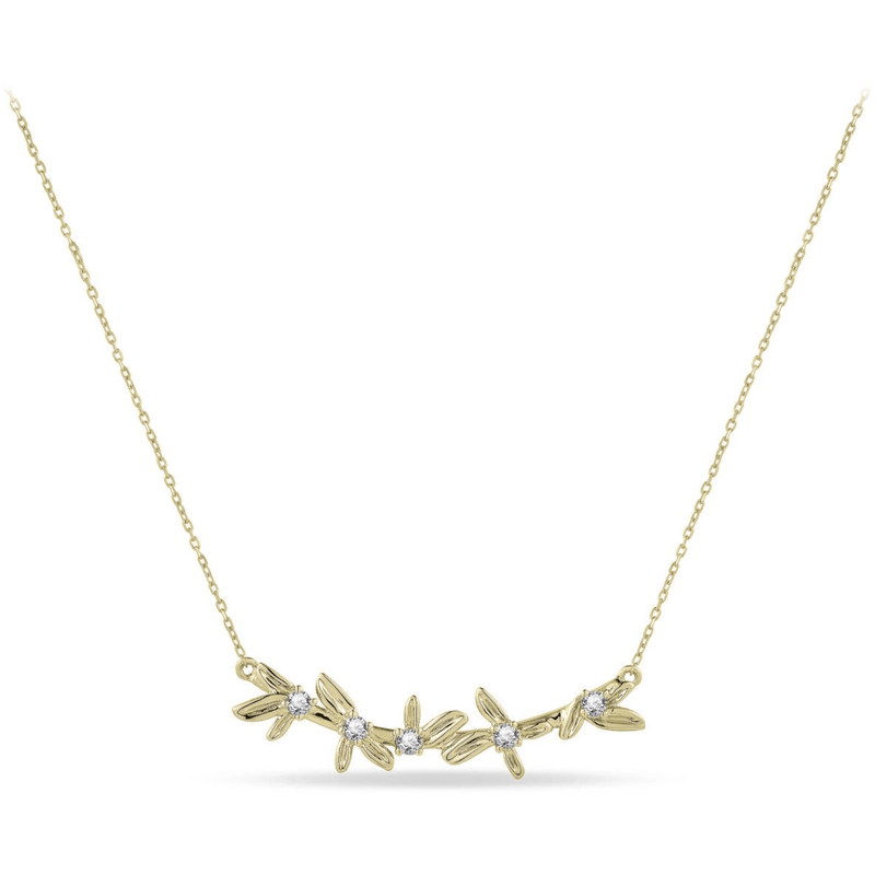 Gouden Bloemetjes Ketting VGN007 - 38+4