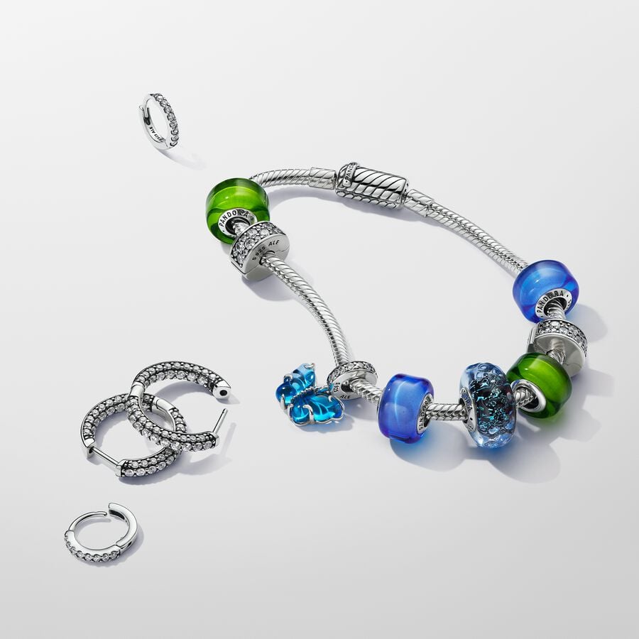 Pandora Bedel Blauwe Muranoglazen Vlinder 792698C01