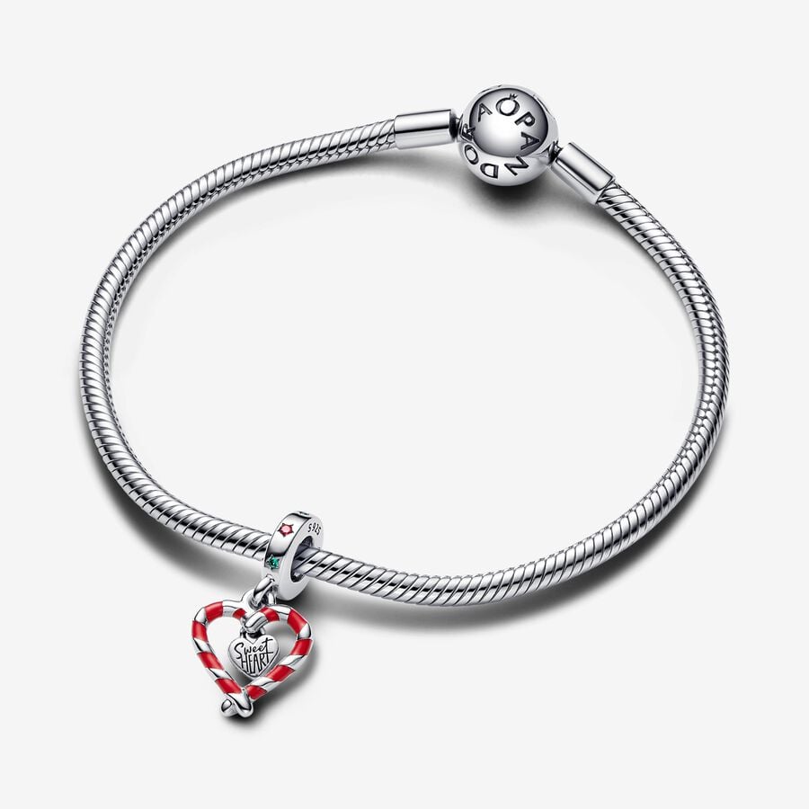 Pandora Bedel Dubbele Zuurstok Kerst Hart 792822C01