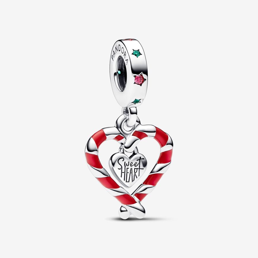 Pandora Bedel Dubbele Zuurstok Kerst Hart 792822C01