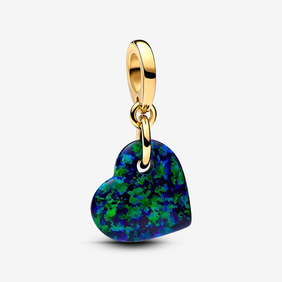 Pandora Bedel Opalescent Groen Hart 763348C01
