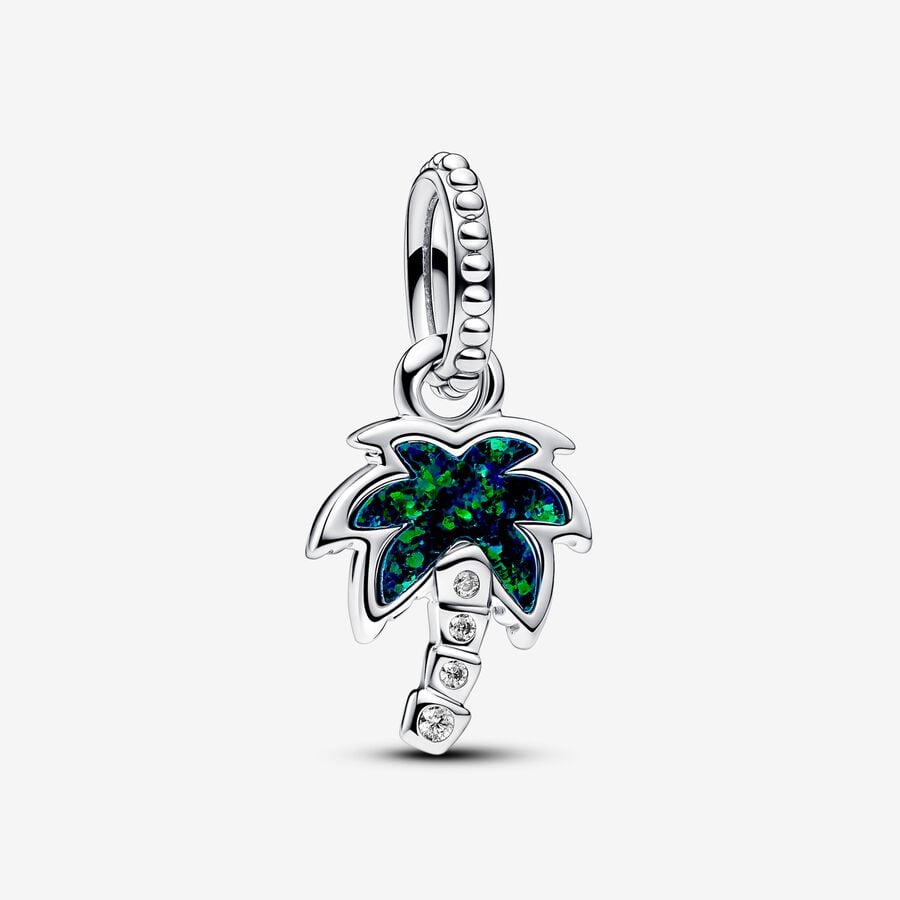 Pandora Bedel Opalescent Groene Palmboom 793352C01