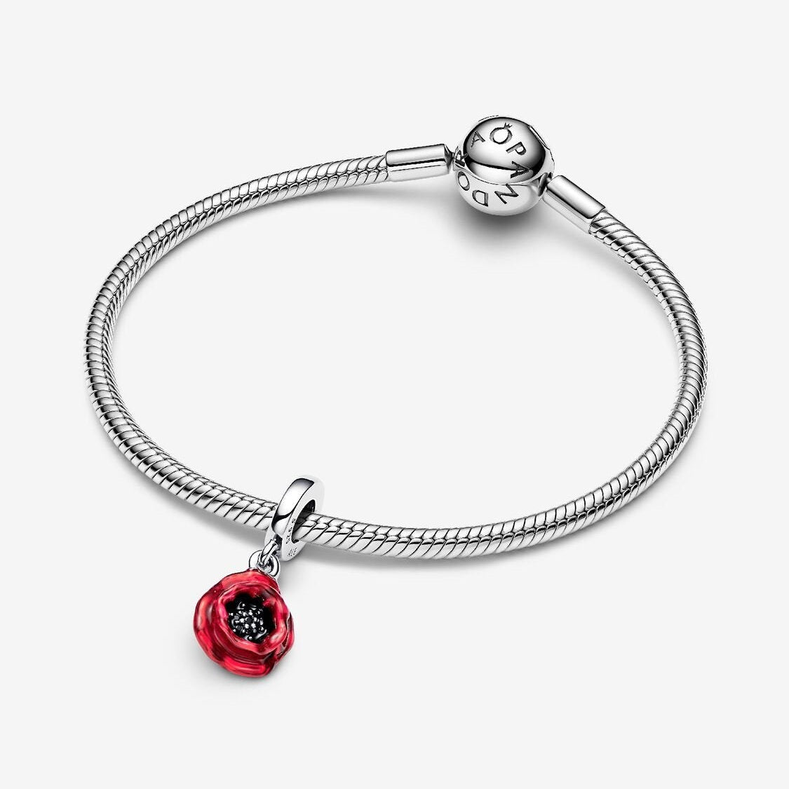 Pandora Bedel Rode Bloem 793917C01 - Juwelier van Dam