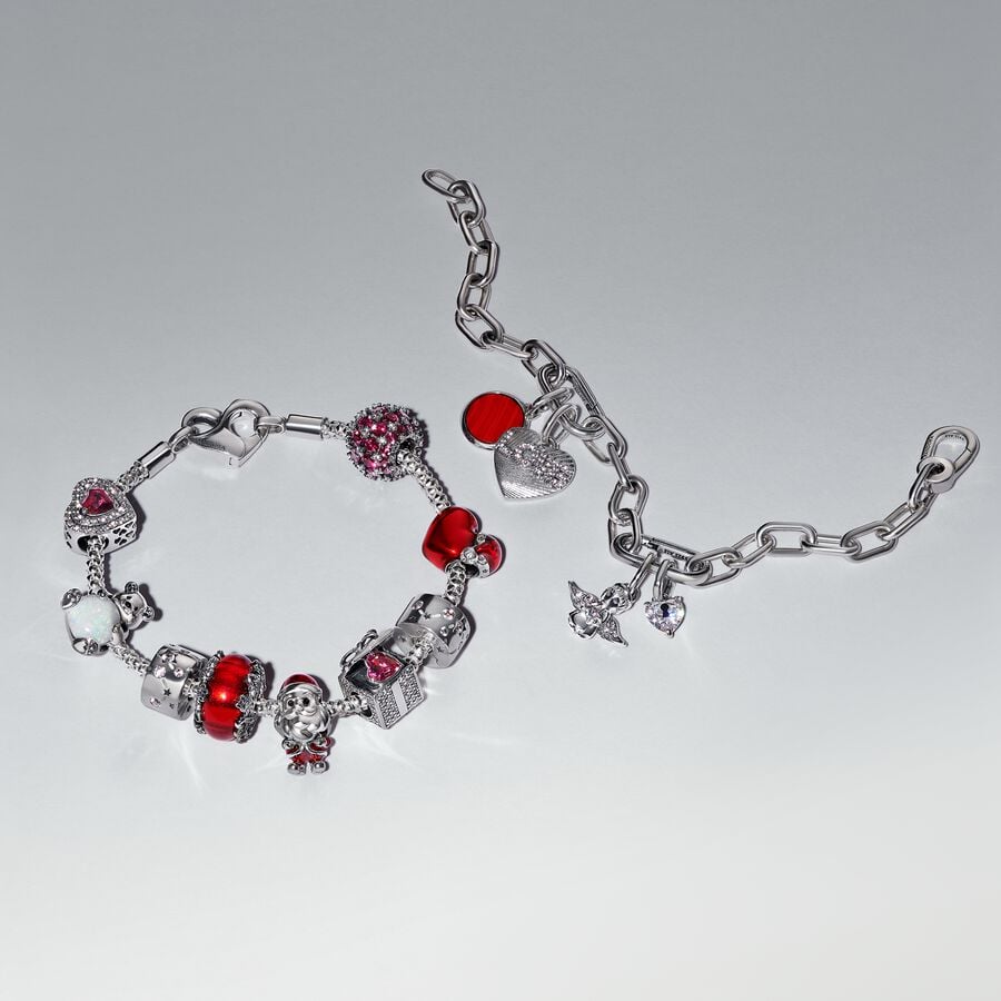 Pandora Bedel Rood Muranglas met Kerstmagie 793597C00