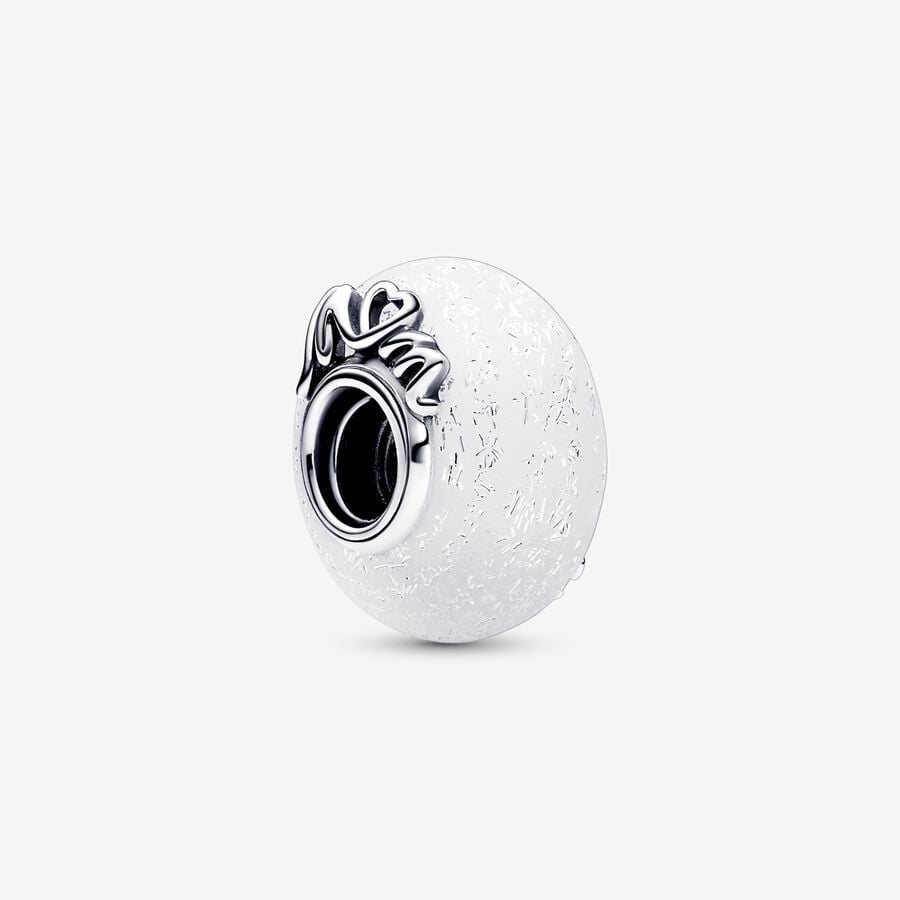 Pandora Bedel Witte Muranoglas Mum & Love 792655C00