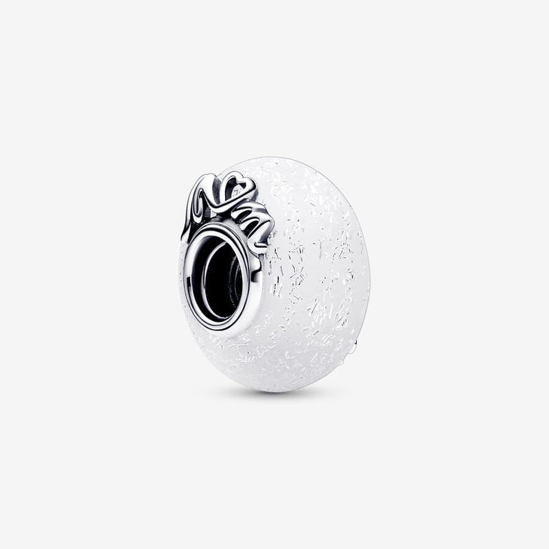 Pandora Bedel Witte Muranoglas Mum & Love 792655C00