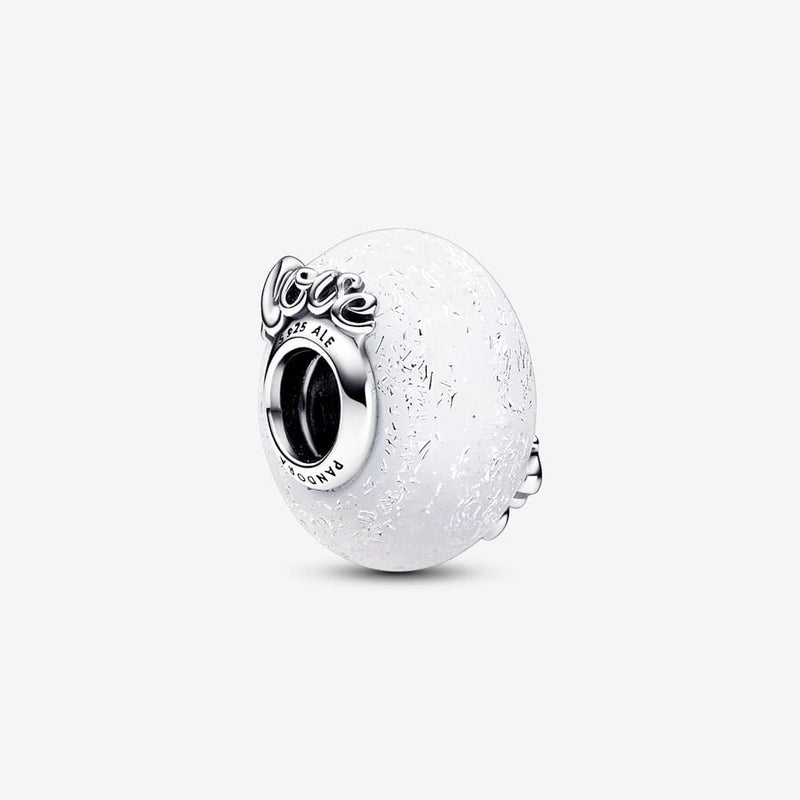 Pandora Bedel Witte Muranoglas Mum & Love 792655C00