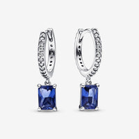Pandora Blauwe Rechthoekige Oorringen 292381C01
