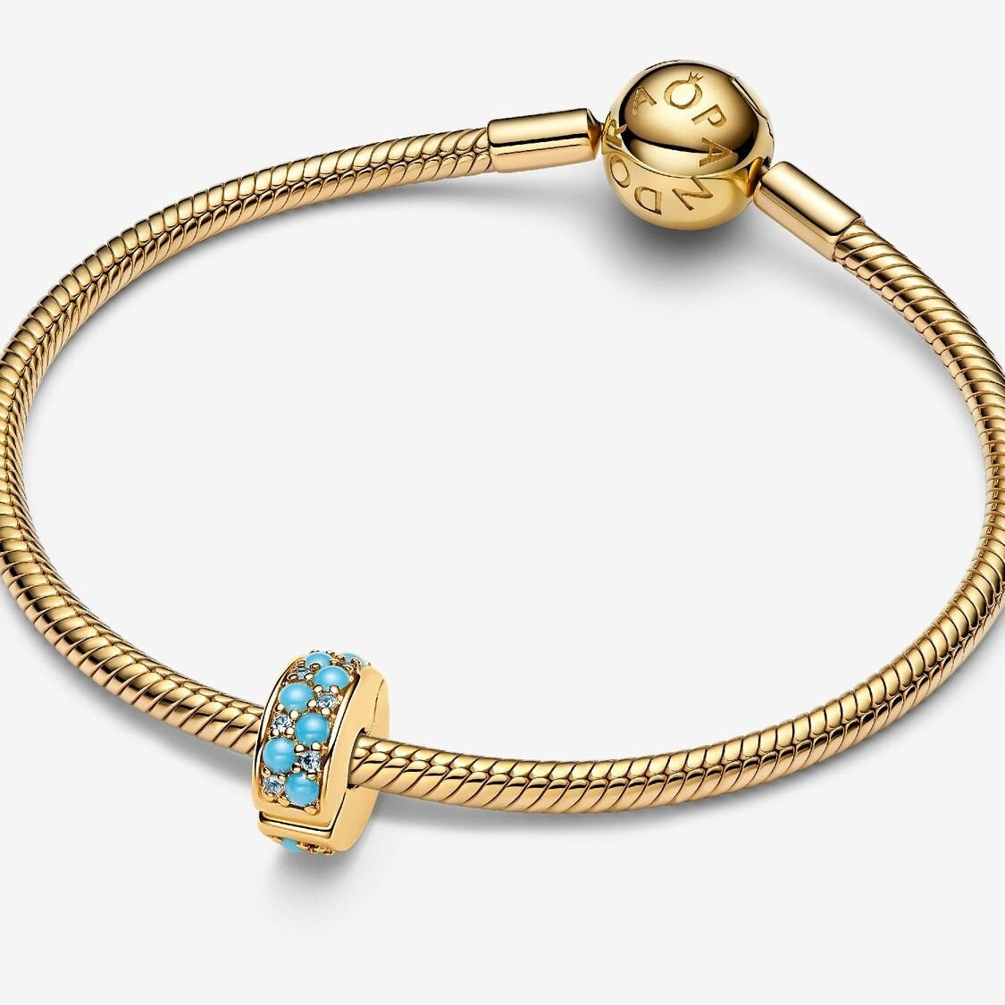 Pandora Clip Bedel Aquablauw 763902C01 - Juwelier van Dam