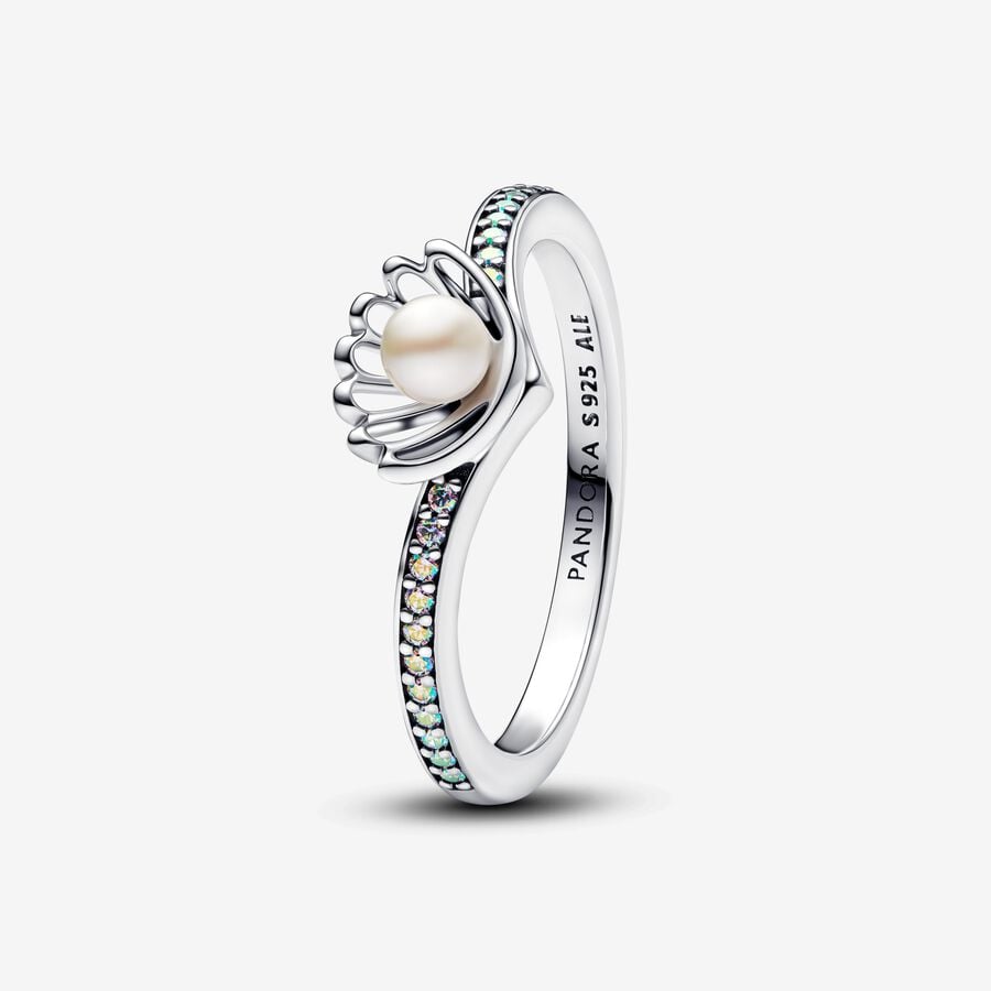 Pandora Disney Prinses Ariël Schelp Zoetwaterparel Ring 193654C01 - 54