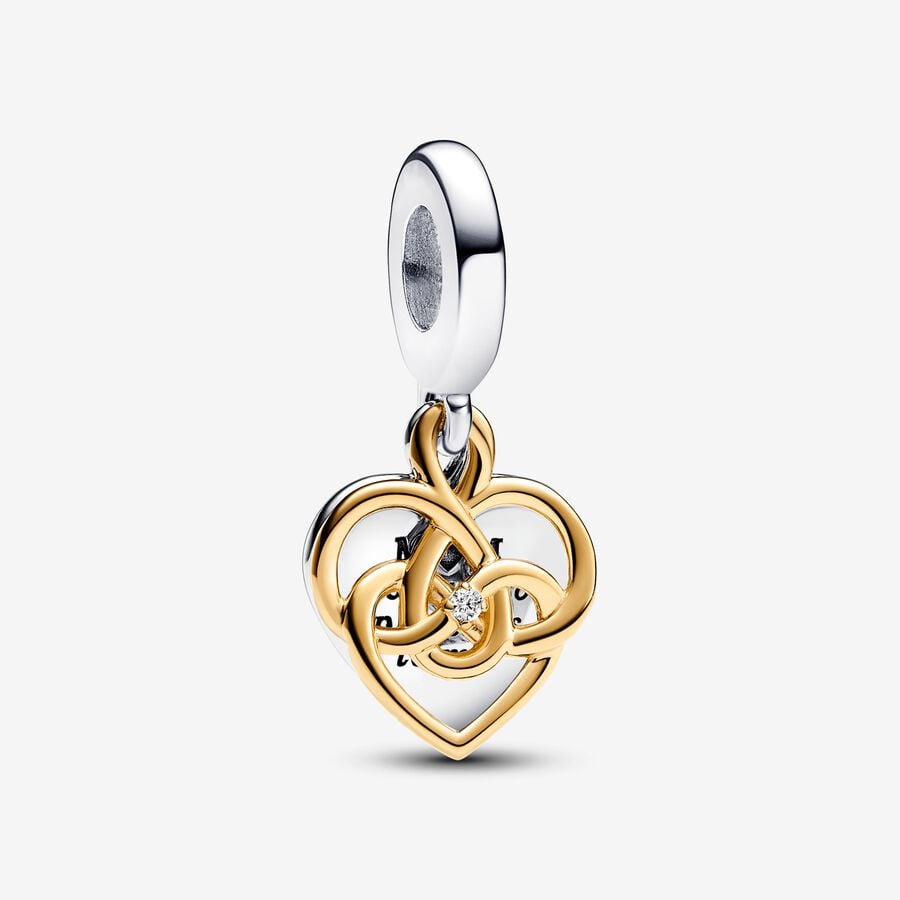 Pandora Dubbele Bedel Graveerbaar met Diamant 763237C01