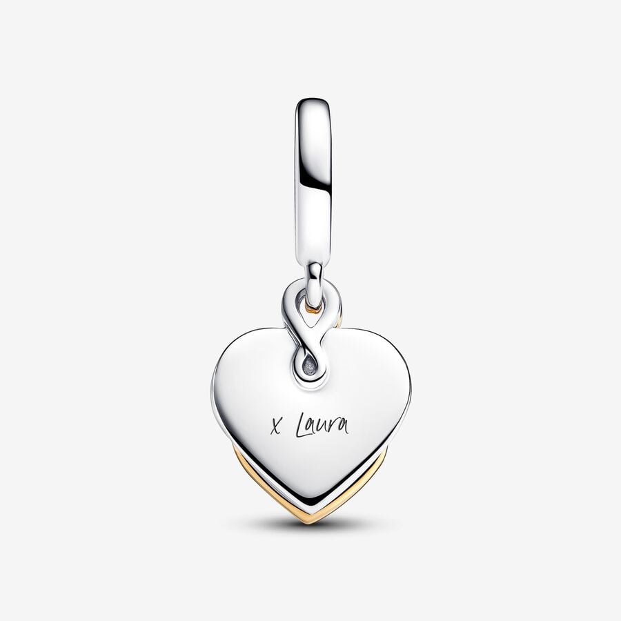Pandora Dubbele Bedel Graveerbaar met Diamant 763237C01