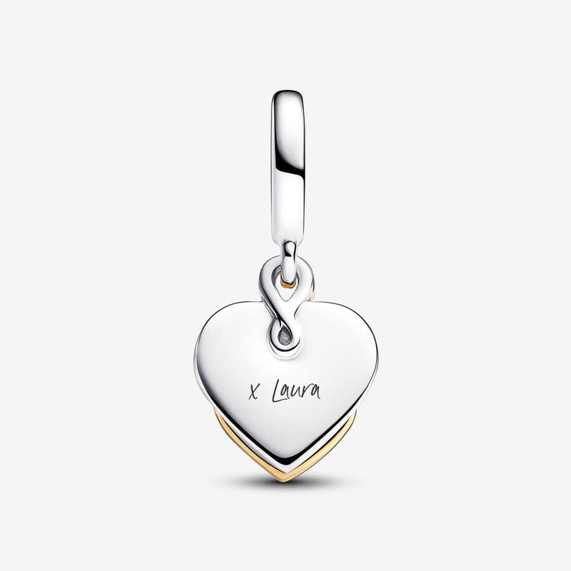 Pandora Dubbele Bedel Graveerbaar met Diamant 763237C01