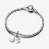 Pandora Dubbele Bedel Witte Roos in Bloei 793200C01