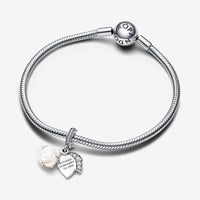 Pandora Dubbele Bedel Witte Roos in Bloei 793200C01