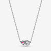 Pandora Halo Harten Ketting met Hanger 393632C01 - 45