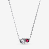 Pandora Halo Harten Ketting met Hanger 393632C01 - 45
