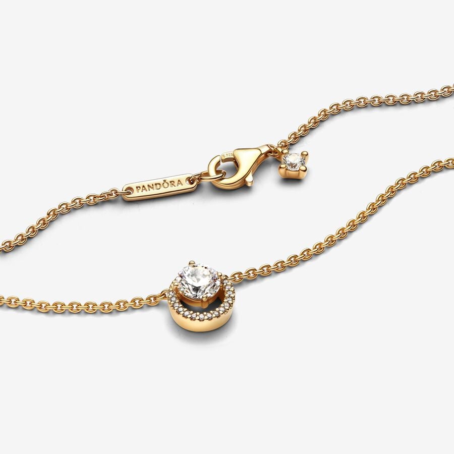 Pandora Ketting met Ronde Halo Hanger 361174C01 - 45