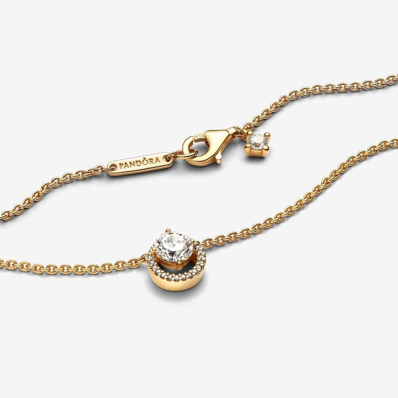 Pandora Ketting met Ronde Halo Hanger 361174C01 - 45