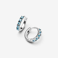 Pandora Lichtblauwe Huggies Oorringen 293849C01 - Juwelier van Dam