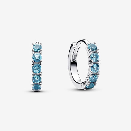 Pandora Lichtblauwe Huggies Oorringen 293849C01 - Juwelier van Dam
