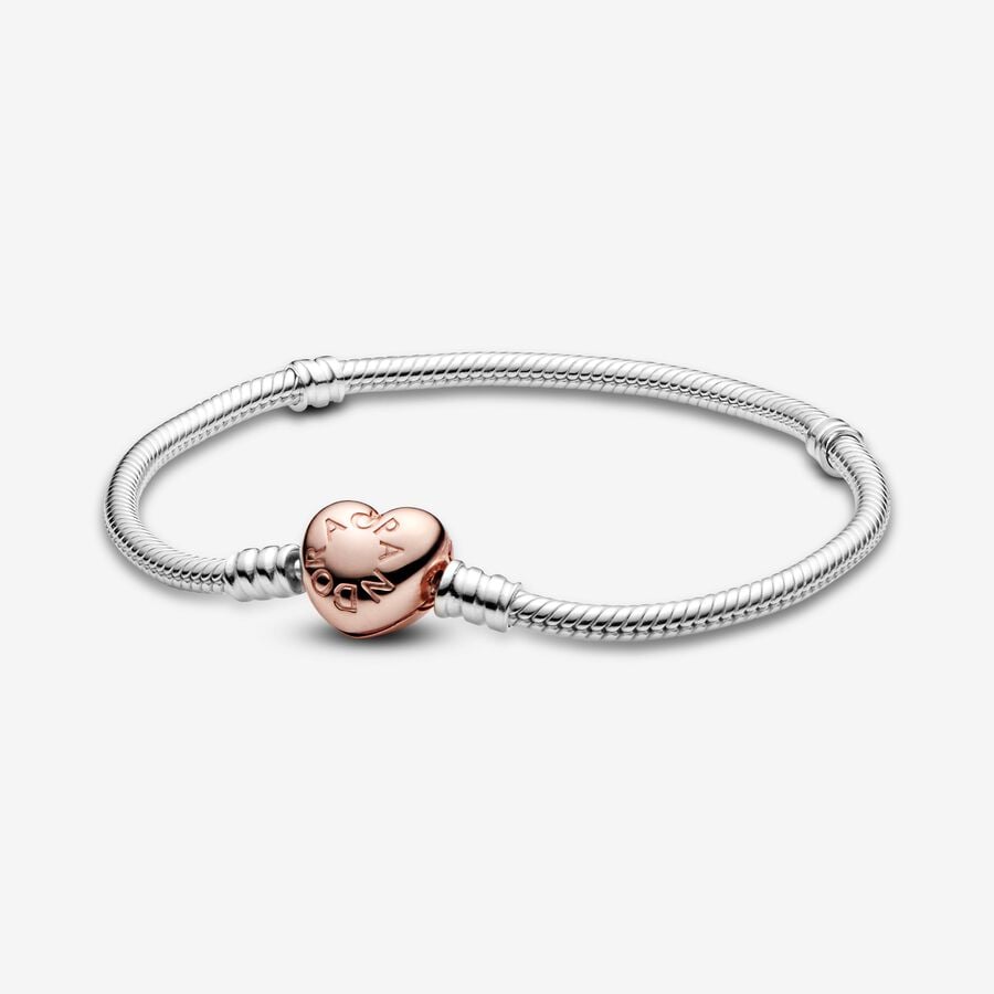 Pandora Moments Heart & Snake Chain Armband 580719 - 19